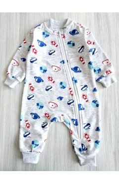 Ромпер з начосом для хлопчика, сірий/космос, HAPPY TOT, арт. 8980