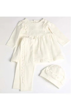 Крестильный комплект для девочки, молочный, Little angel, Kota, арт. 117090