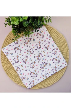 Пелюшка ситцева 95*100 білий єдинорожки Кена, арт. 9909920