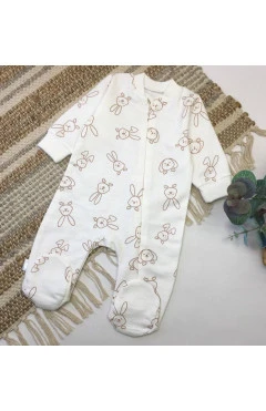 Ползунки з начосом (унісекс), молочний/зайчики, дитячі вироби, арт. 12171