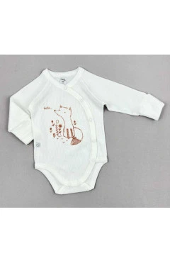 Боди с длинным рукавом (унисекс) (интерлок), молочный/лисенок, Mario kids, арт. 291010