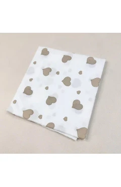 Пелюшка ситцева 95*100 білий/бежевий/серце Кена, арт. 333200