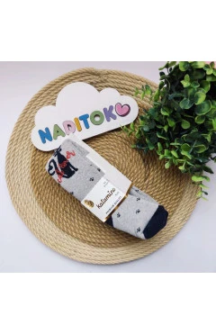 Махровые колготки для девочки, серый / котик, Katamino, арт. 350670