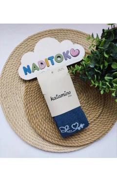 Колготки для девочки синий/сердечко/стразы Katamino, арт. 623061