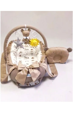 Кокон-гніздечко унісекс, бежевий/звірята, Happy Luna, арт. 2480