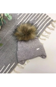 Зимняя шапка с флисовой подкладкой для мальчика, серый/Нори, Talvi kids, арт. 29660