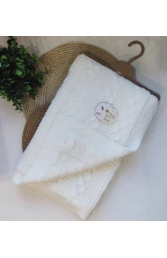 Плед вязаный с махровой подкладкой (унисекс), молочный/canari, Baby Shez Украина, арт. 3001302