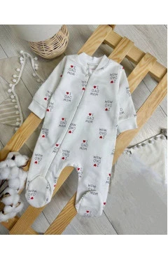Ползунки с начесом (унисекс), молочный, I love m&d, детские изделия, арт. 12173