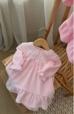 Платье велюровое нежно-розовый Little angel, арт. 16464