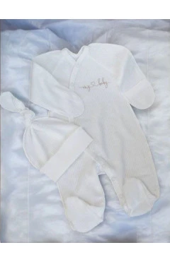 Ползунки з шапочкою унісекс (інтерлок), молочний/My baby, Бімс Україна, арт. 815770