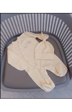 Ползунки с шапочкой унисекс (интерлок), ваниль/my baby, бімс украина, арт. 815771