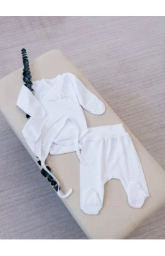 Комплект унісекс (боді, повзунки, чепчик), білий/My baby*, Бімс Україна, арт. 389772