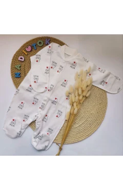 Ползунки унисекс (интерлок), молочный i dad mam, happy tot, арт. 9285601