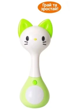 Музична брязкальце, салатовий, котик, Hola Китай, арт. 31345