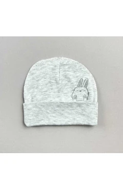 Чепчик без завязок для мальчика, серый/зайка, Mario kids, арт. 560018