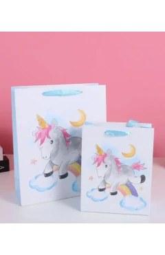 Пакет подарочный 26см*32см, белый/розовый/unicorn, Ваш Комфорт Украина, арт. 2029