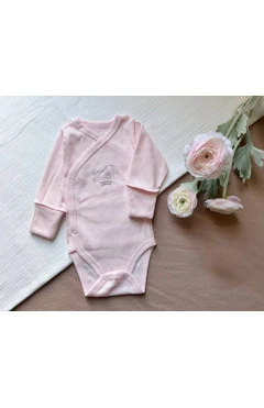 Боди с длинным рукавом для девочки (ажур), нежно-розовый, Flamingo, арт. 146122