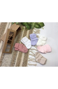 Хлопковые носки с отворотом для девочки, разноцветные, Defne Baby, арт. 105520