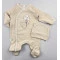 Ползунки с шапочкой унисекс (интерлок), беж/мишка с шариками, Mario kids, арт. 400909