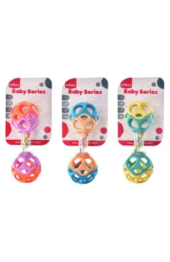 Погримушка з прорізувачем, жовтий/бірюза/оранж, YG toys, арт. 3606005