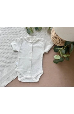 Боди с коротким рукавом унисекс (ажур), молочный, детские изделия, арт. 554400