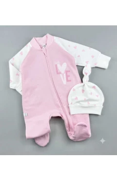 Ползунки и шапочка с начесом для девочки, розовый, Little love, Mario kids, арт. 470903