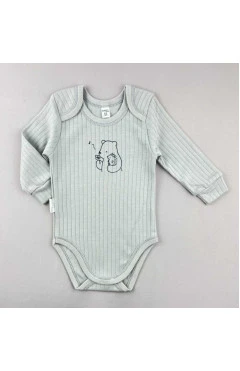 Боди с длинным рукавом для мальчика (интерлок), серый, мишка, ежик, Mario kids, арт. 481009