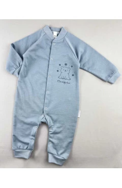 Ромпер с начесом для мальчика, синий/зайка, Mario kids, арт. 250803