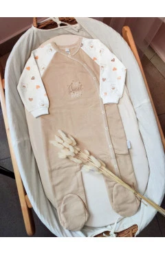 Ползунки с начесом (унисекс), беж, little sweet baby, Mario kids, арт. 190804
