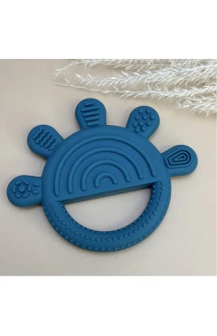 Силіконовий гризунок, т.синій/сонечко, харчовий силікон, Silicone, арт. 1557