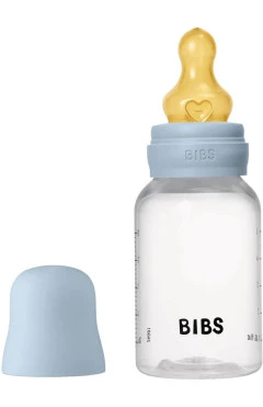 Пляшечка для годування Bottle Round Silicone 150 мл, силікон, повільний потік, baby blue, 100% латекс BIBS, арт. 5713795265428