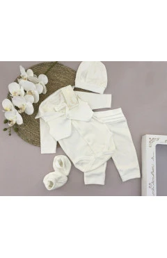Крестильний комплект з начосом для хлопчика, молочний/sunny, Little angel, арт. 2356001